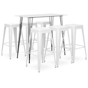 7 pcs conjunto de bar branco