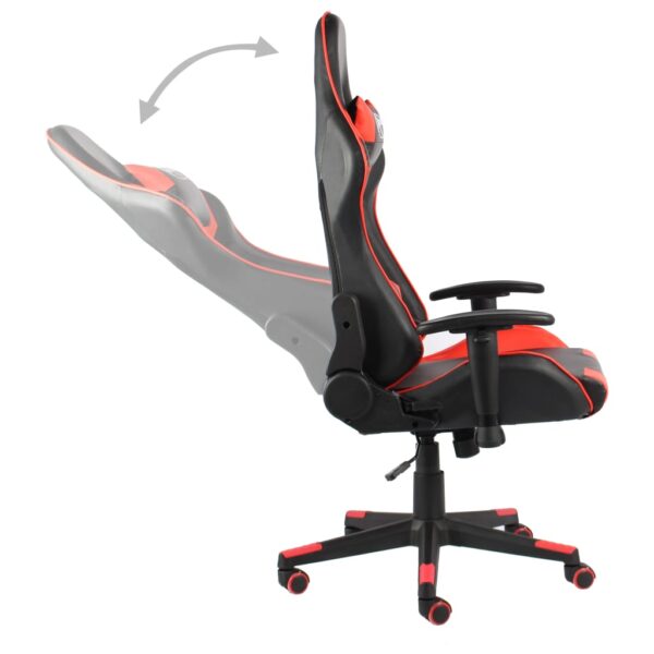 Cadeira de gaming giratória PVC vermelho - Image 6