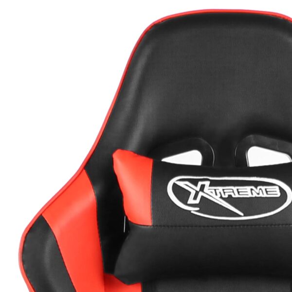Cadeira de gaming giratória PVC vermelho - Image 7