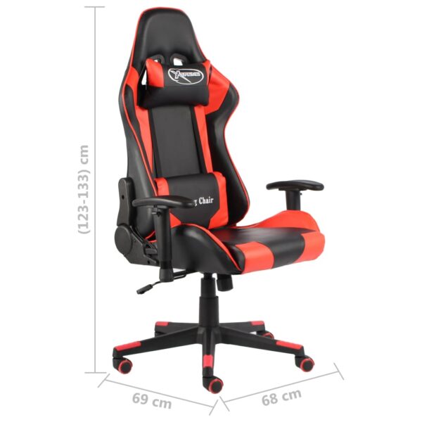 Cadeira de gaming giratória PVC vermelho - Image 8
