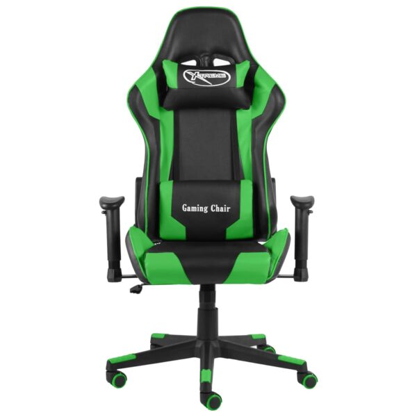 Cadeira de gaming giratória PVC verde - Image 2