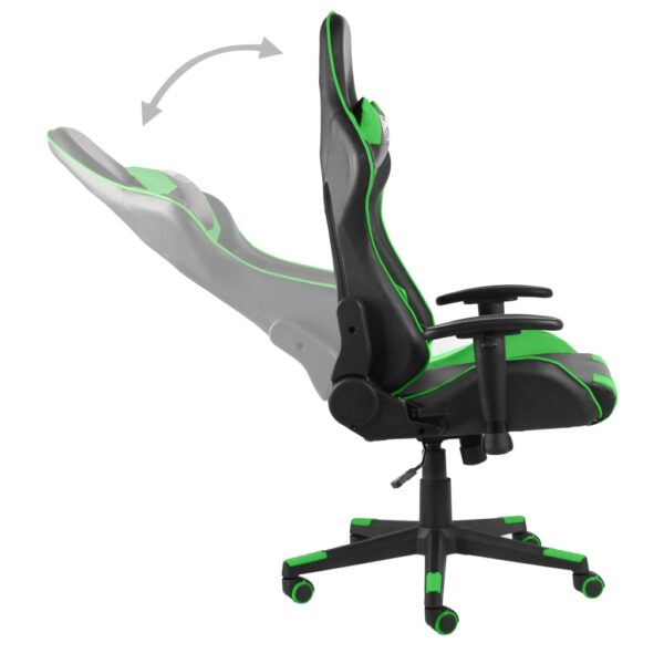 Cadeira de gaming giratória PVC verde - Image 5