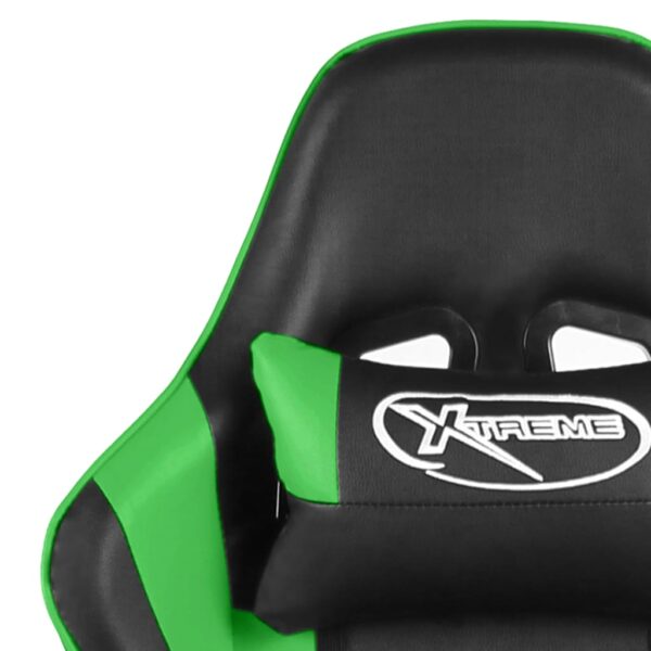 Cadeira de gaming giratória PVC verde - Image 7