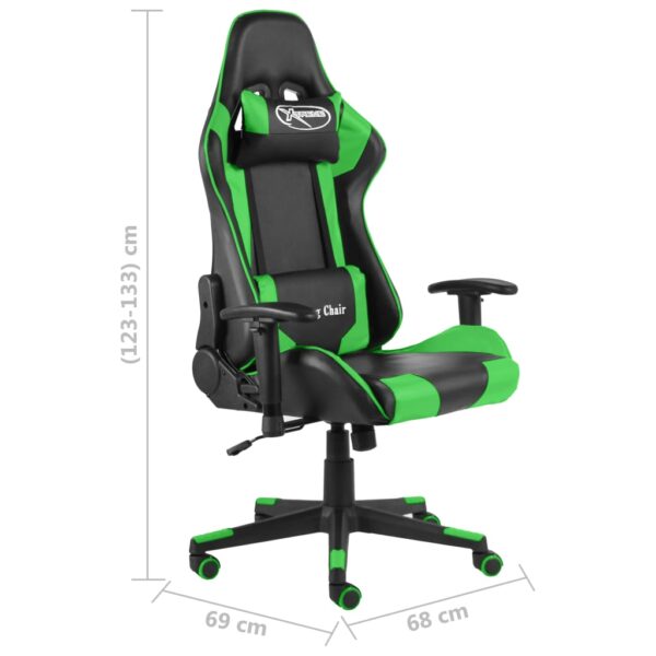 Cadeira de gaming giratória PVC verde - Image 8