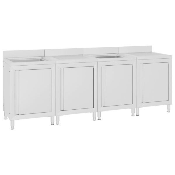 Armário c/ lava-louça cozinha comercial 240x60x96cm aço inoxid. - Image 2