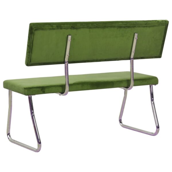 Banco 110 cm veludo verde-claro - Image 4