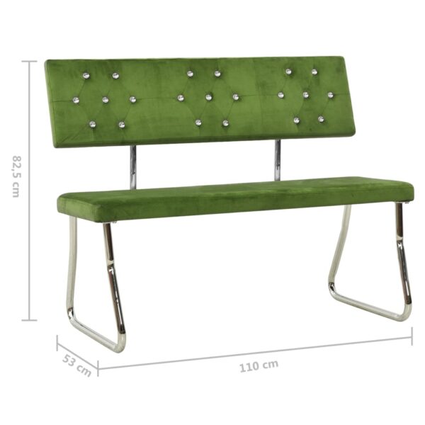 Banco 110 cm veludo verde-claro - Image 6