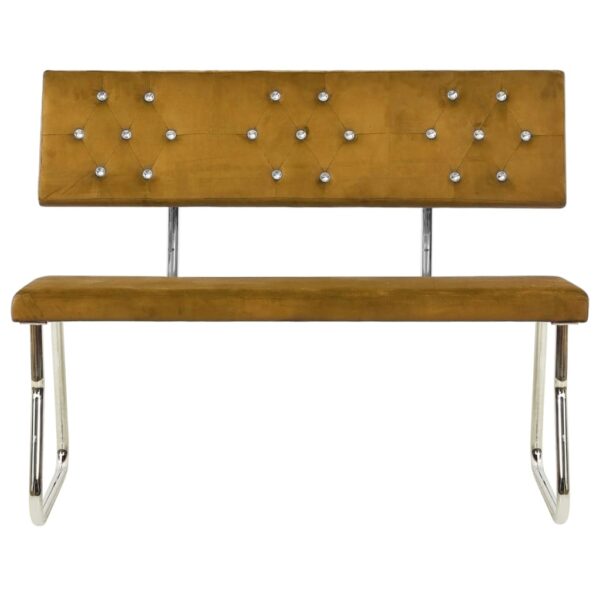 Banco 110 cm veludo castanho - Image 2