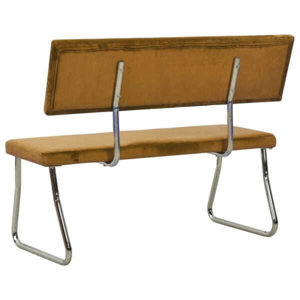 Banco 110 cm veludo castanho - Image 4