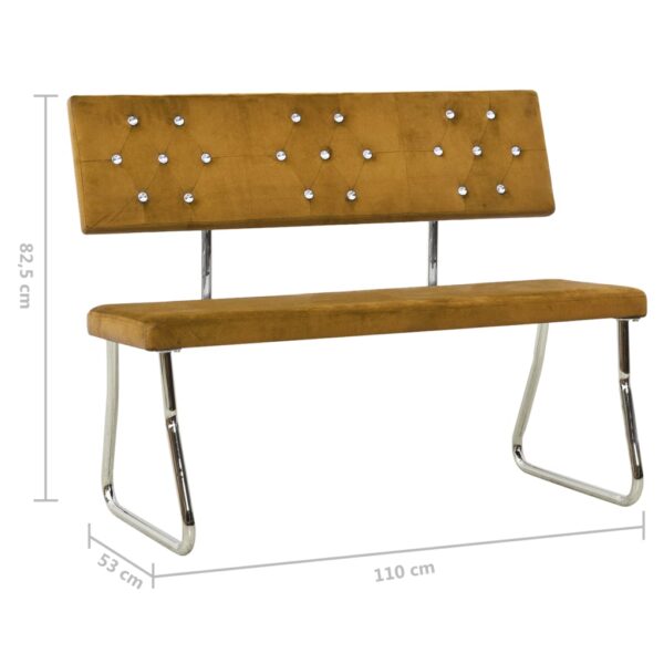 Banco 110 cm veludo castanho - Image 6