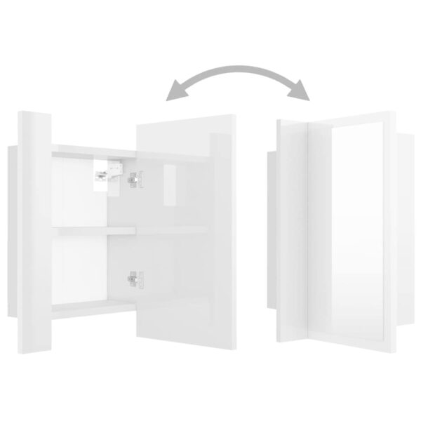 Armário espelhado casa de banho LED acrílico branco brilhante - Image 11