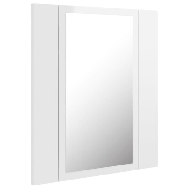 Armário espelhado casa de banho LED acrílico branco brilhante - Image 7