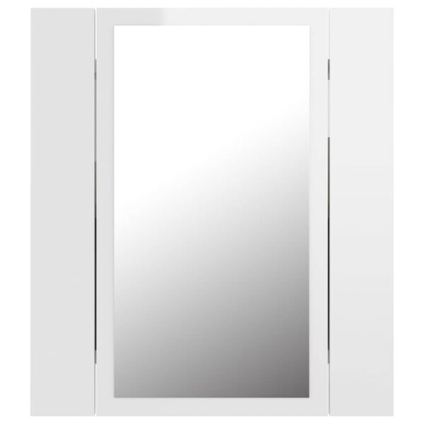 Armário espelhado casa de banho LED acrílico branco brilhante - Image 8
