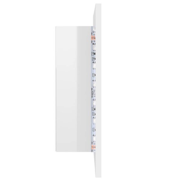 Armário espelhado casa de banho LED acrílico branco brilhante - Image 9