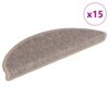 Tapetes de escada adesivos 15 pcs 56x17x3 cm bege-escuro