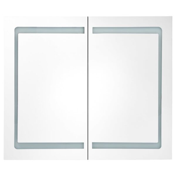 Armário espelhado casa de banho LED 80x12x68cm branco brilhante - Image 3