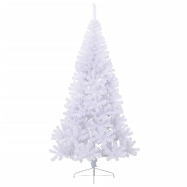 Meia árvore de Natal artificial com suporte 210 cm PVC branco - Image 2