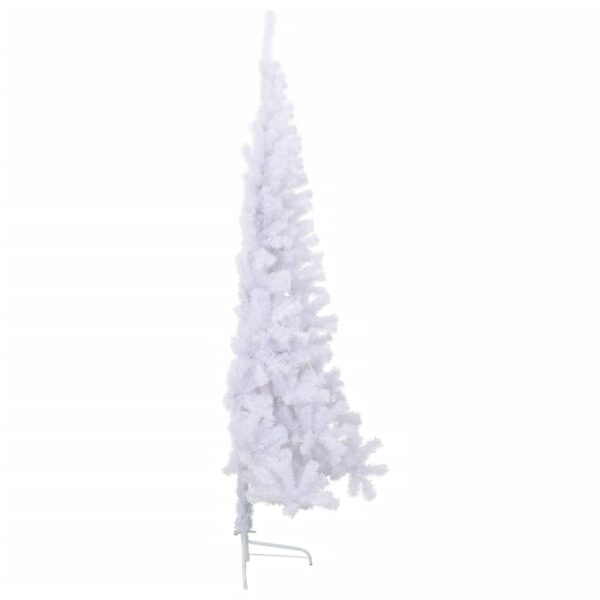 Meia árvore de Natal artificial com suporte 210 cm PVC branco - Image 4