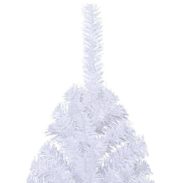 Meia árvore de Natal artificial com suporte 210 cm PVC branco - Image 5