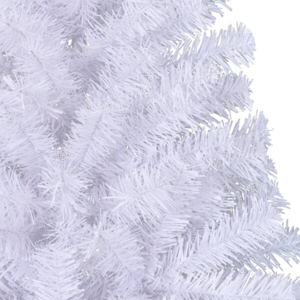 Meia árvore de Natal artificial com suporte 210 cm PVC branco - Image 6