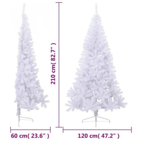 Meia árvore de Natal artificial com suporte 210 cm PVC branco - Image 8