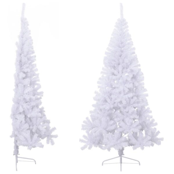 Meia árvore de Natal artificial com suporte 240 cm PVC branco - Image 3