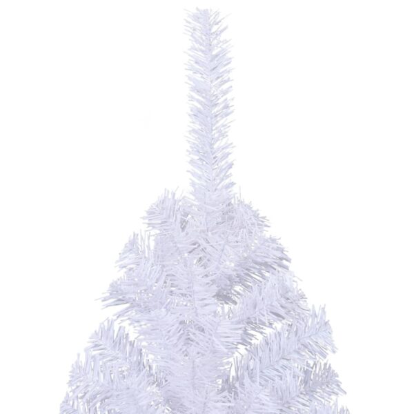 Meia árvore de Natal artificial com suporte 240 cm PVC branco - Image 5