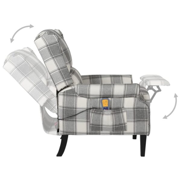 Poltrona de massagens reclinável tecido branco - Image 3