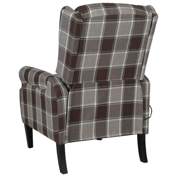 Poltrona de massagens reclinável tecido castanho - Image 4
