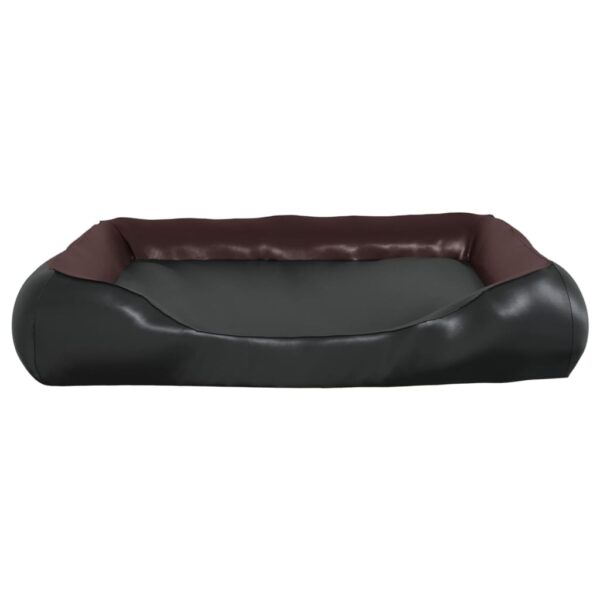 Cama para cães 80x68x23 cm couro artificial preto e castanho - Image 3