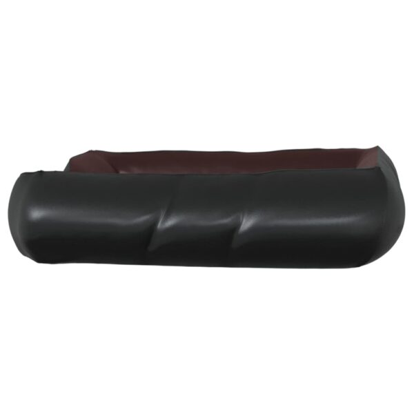Cama para cães 80x68x23 cm couro artificial preto e castanho - Image 4