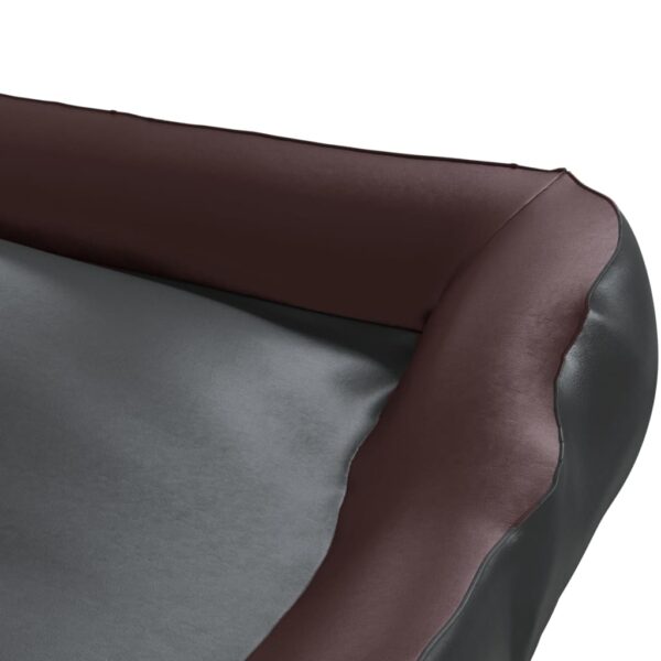 Cama para cães 80x68x23 cm couro artificial preto e castanho - Image 5