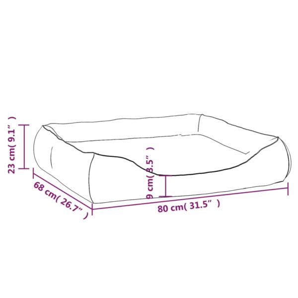 Cama para cães 80x68x23 cm couro artificial preto e castanho - Image 6