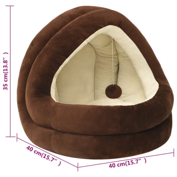 Cama para gatos 40x40x35 cm castanho e creme - Image 6
