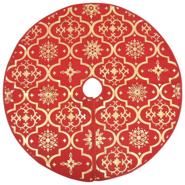 Saia de árvore de Natal luxuosa 122 cm com meia tecido vermelho - Image 2