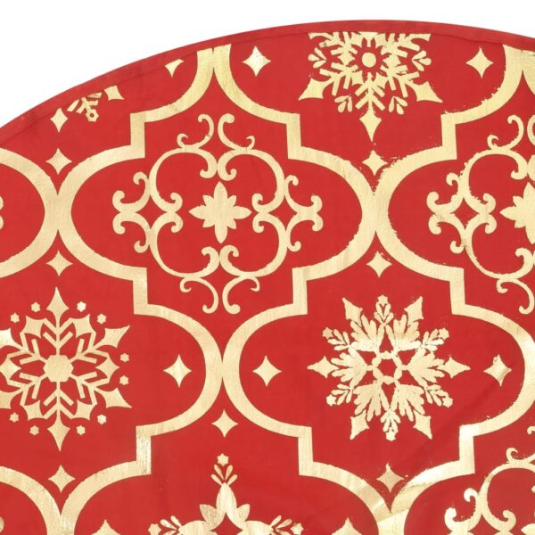 Saia de árvore de Natal luxuosa 122 cm com meia tecido vermelho - Image 6