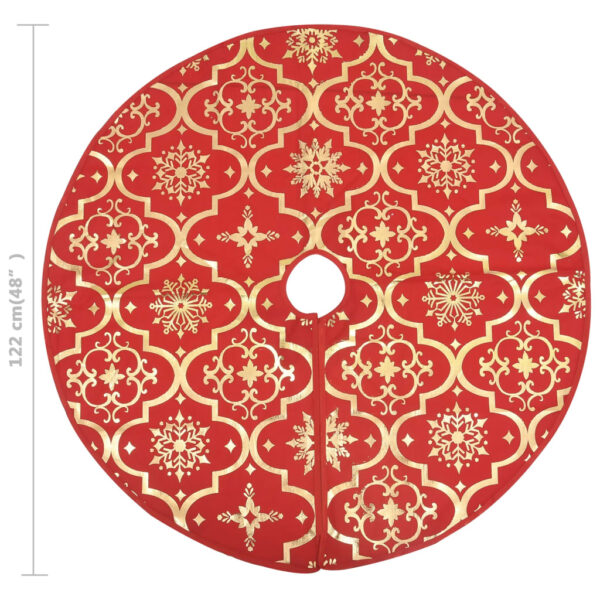 Saia de árvore de Natal luxuosa 122 cm com meia tecido vermelho - Image 7