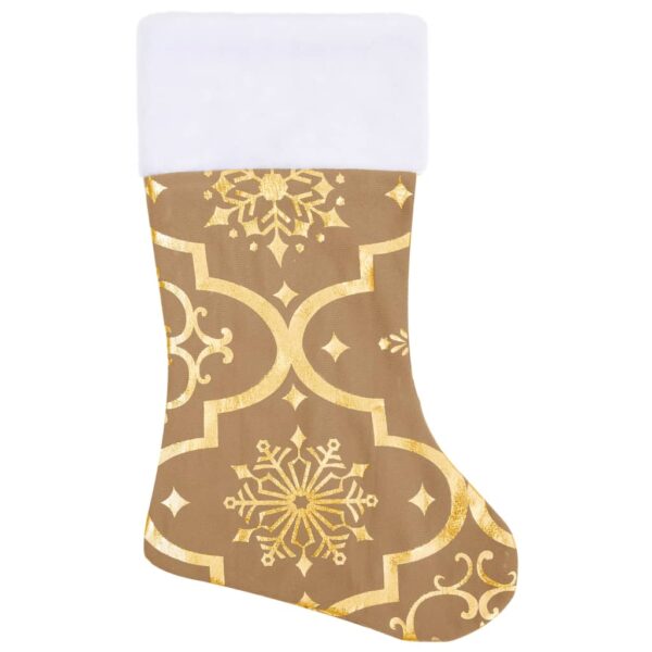 Saia de árvore de Natal luxuosa 90 cm com meia tecido amarelo - Image 3