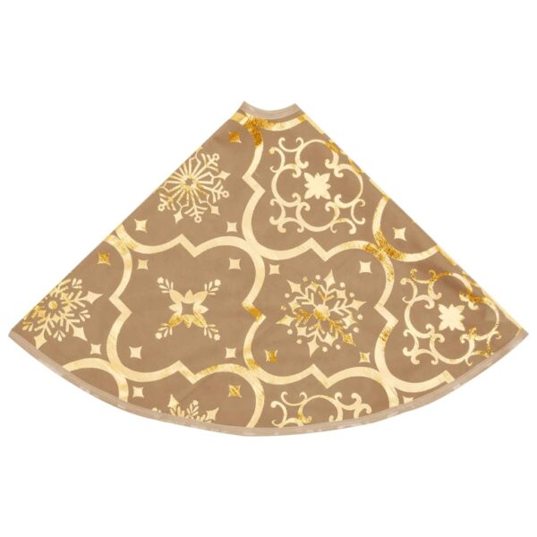 Saia de árvore de Natal luxuosa 90 cm com meia tecido amarelo - Image 4