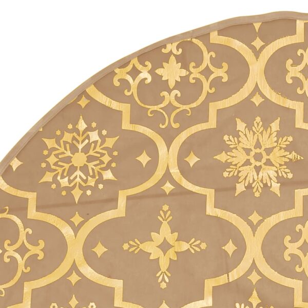 Saia de árvore de Natal luxuosa 90 cm com meia tecido amarelo - Image 5