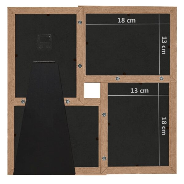 Moldura para 4x(13x18 cm) fotografias MDF castanho-claro - Image 7