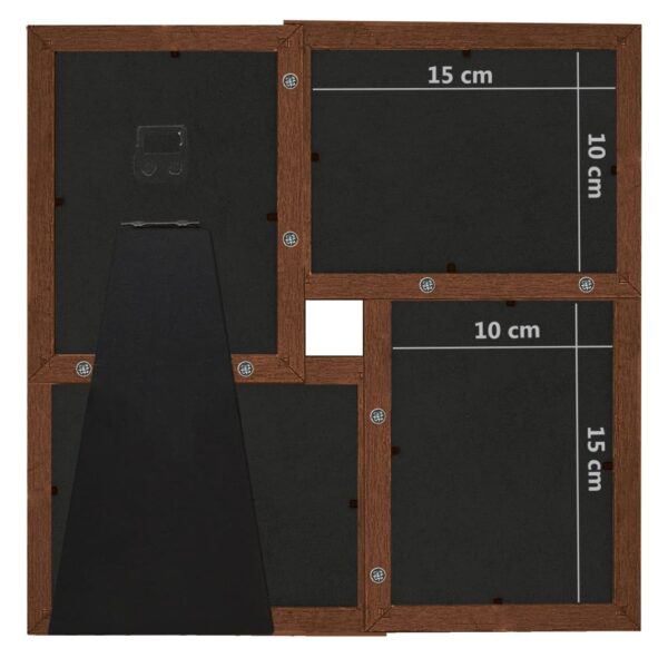 Moldura para 4x(10x15 cm) fotografias MDF castanho-escuro - Image 8