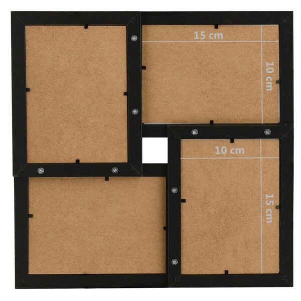 Moldura para 4x(10x15 cm) fotografias MDF preto - Image 8