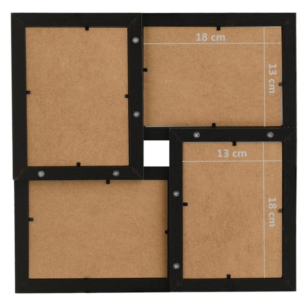 Moldura para 4x(13x18 cm) fotografias MDF preto - Image 6