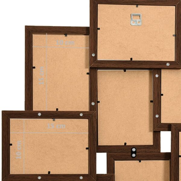 Moldura para 10 (10x15 cm) fotografias MDF castanho-escuro - Image 7