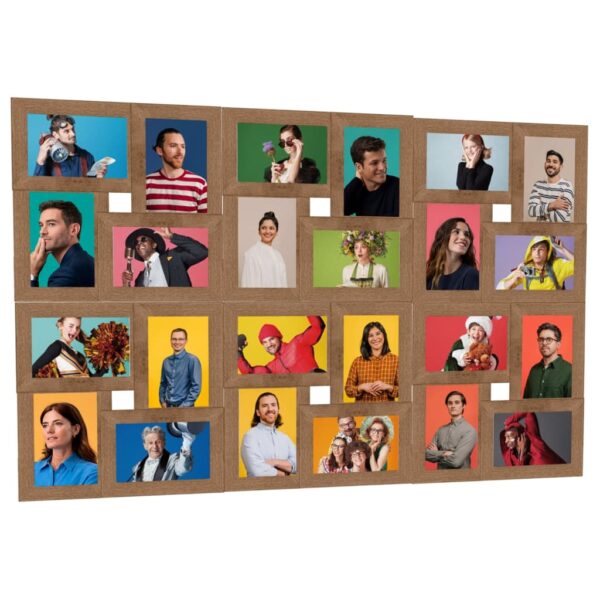 Moldura para 24 (13x18 cm) fotografias MDF castanho-claro