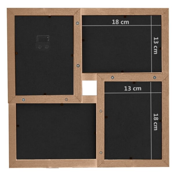 Moldura para 24 (13x18 cm) fotografias MDF castanho-claro - Image 7