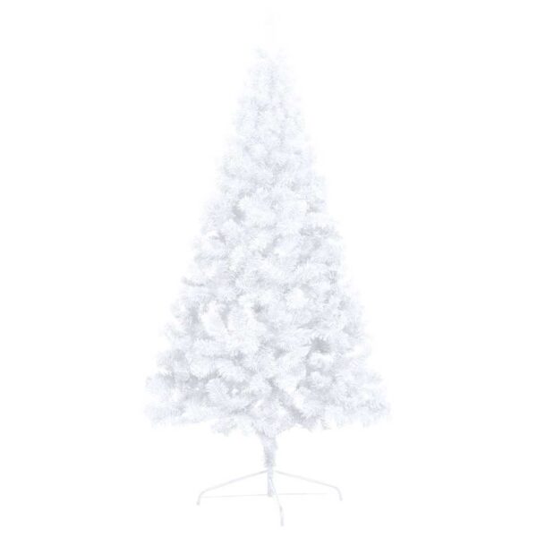 Meia árvore Natal artificial pré-iluminada c/ bolas branco - Image 5