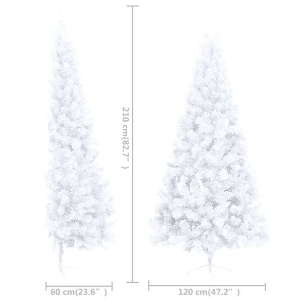 Meia árvore Natal artificial pré-iluminada c/ bolas branco - Image 12
