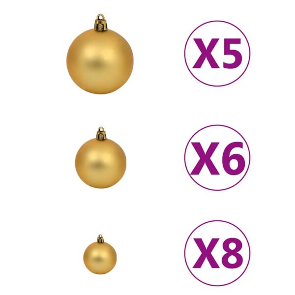 Meia árvore Natal artificial pré-iluminada c/ bolas branco - Image 12